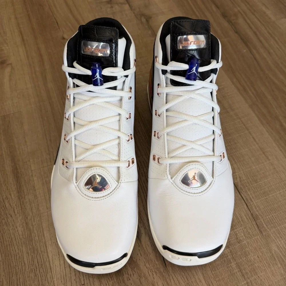 Air Jordan 17+ Retro Copper White Black Men Basketball Shoes 832816-122 Size 13